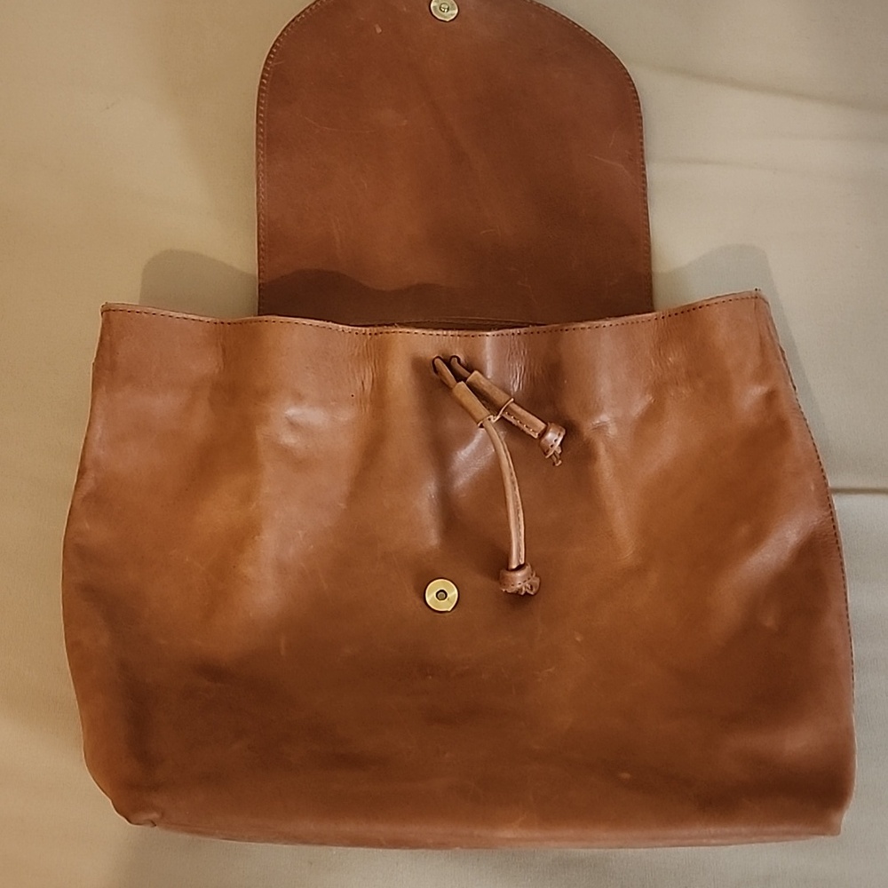 ABLE Leather Backpack Purse In Chestnut - Picture 3 of 10